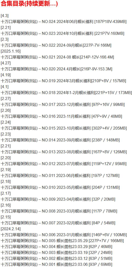 十万口草莓粥粥 – 舰长写真&视频合集【持续更新中】-1 十万口草莓粥粥 – 舰长写真&视频合集【持续更新中】-1