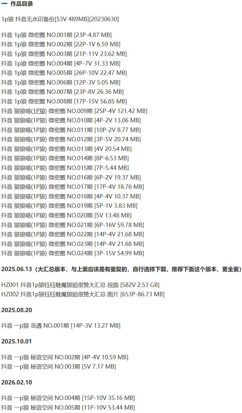 1p狼(狼狼喵) – 微密圈写真&视频合集【持续更新中】